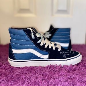 vans blue and black high tops